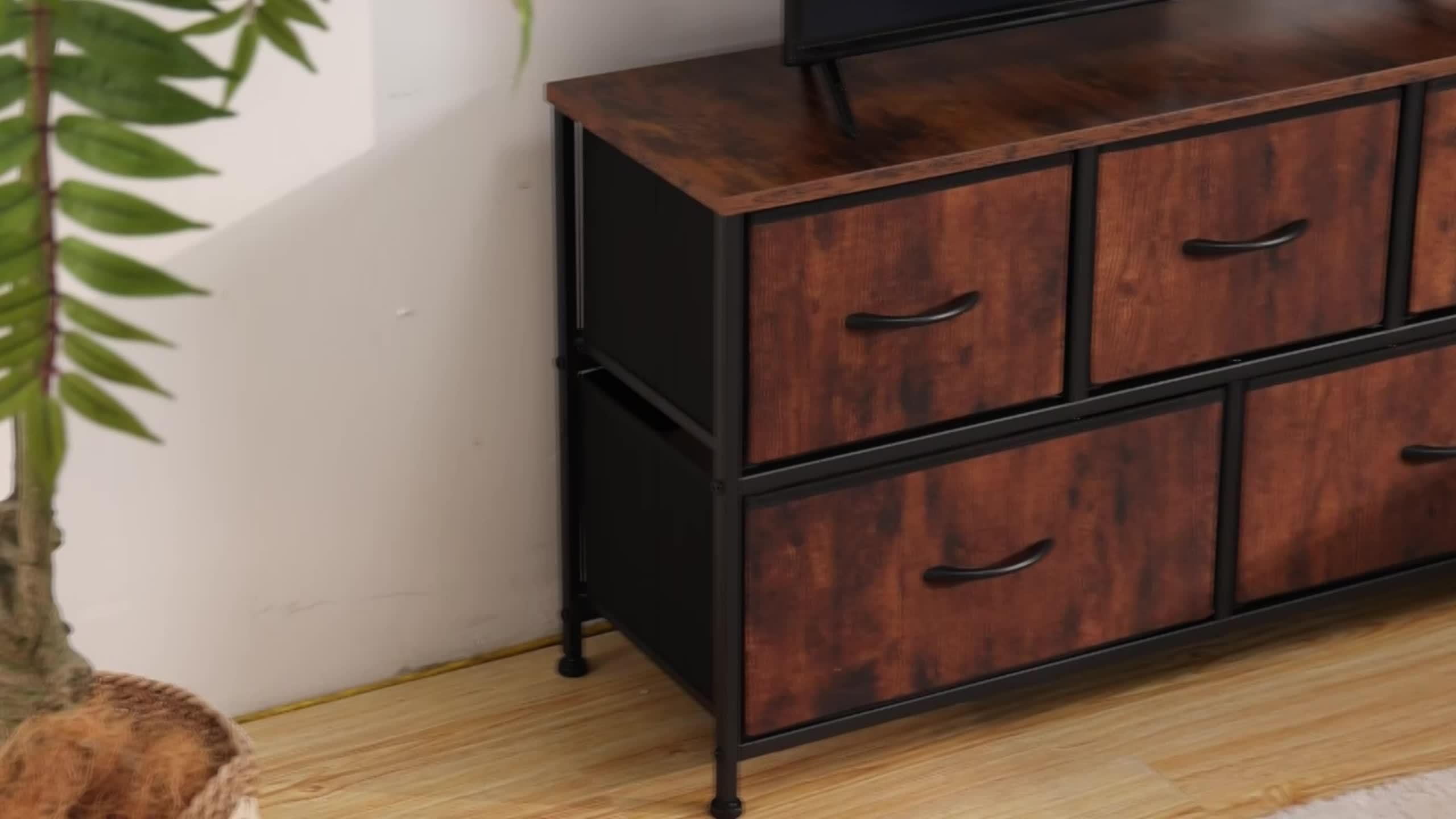 Dresser For Bedroom With 5 Fabric Drawers