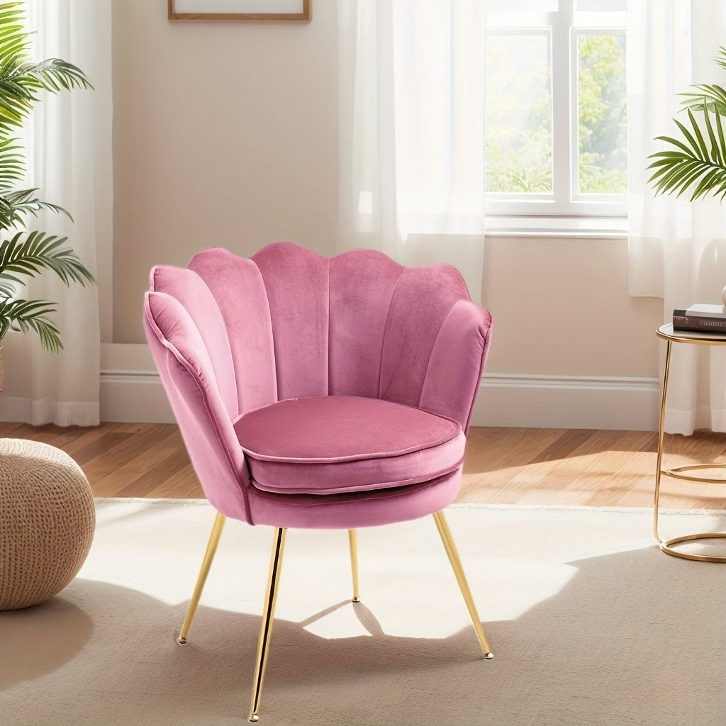 Petal Chair 2 Piece Set, Upholstered Velvet Accent Chair