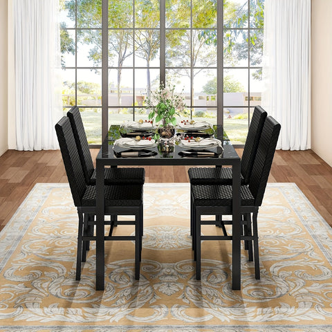 Modern Luxurious Style 5pcss Dining Room Table Set