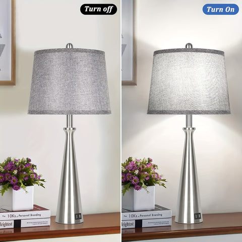 Set Of 2 Table Lamps With 2 USB Charging Ports