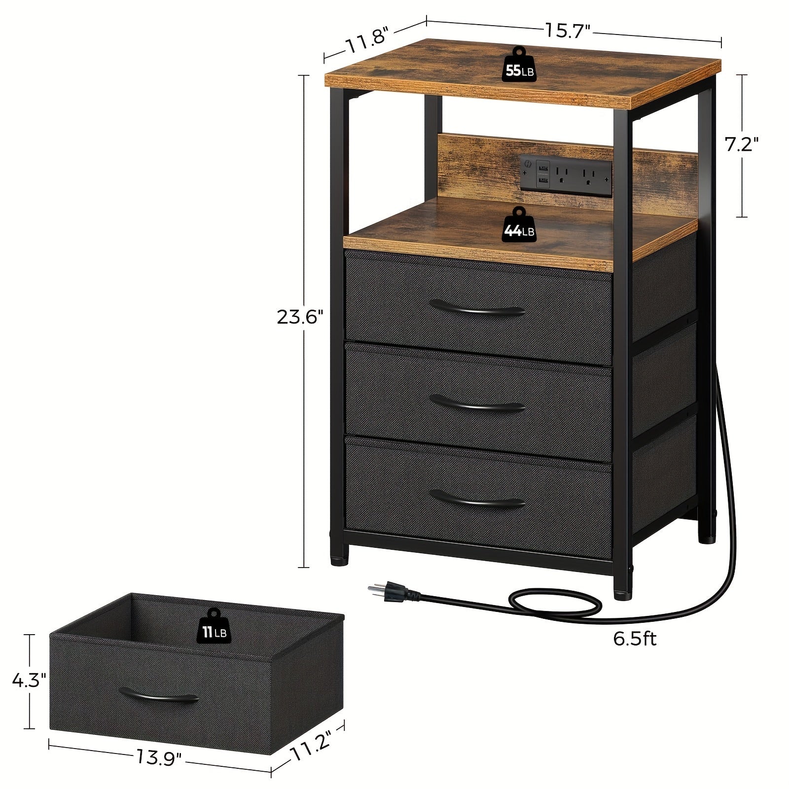 Nightstand with Charging Station
