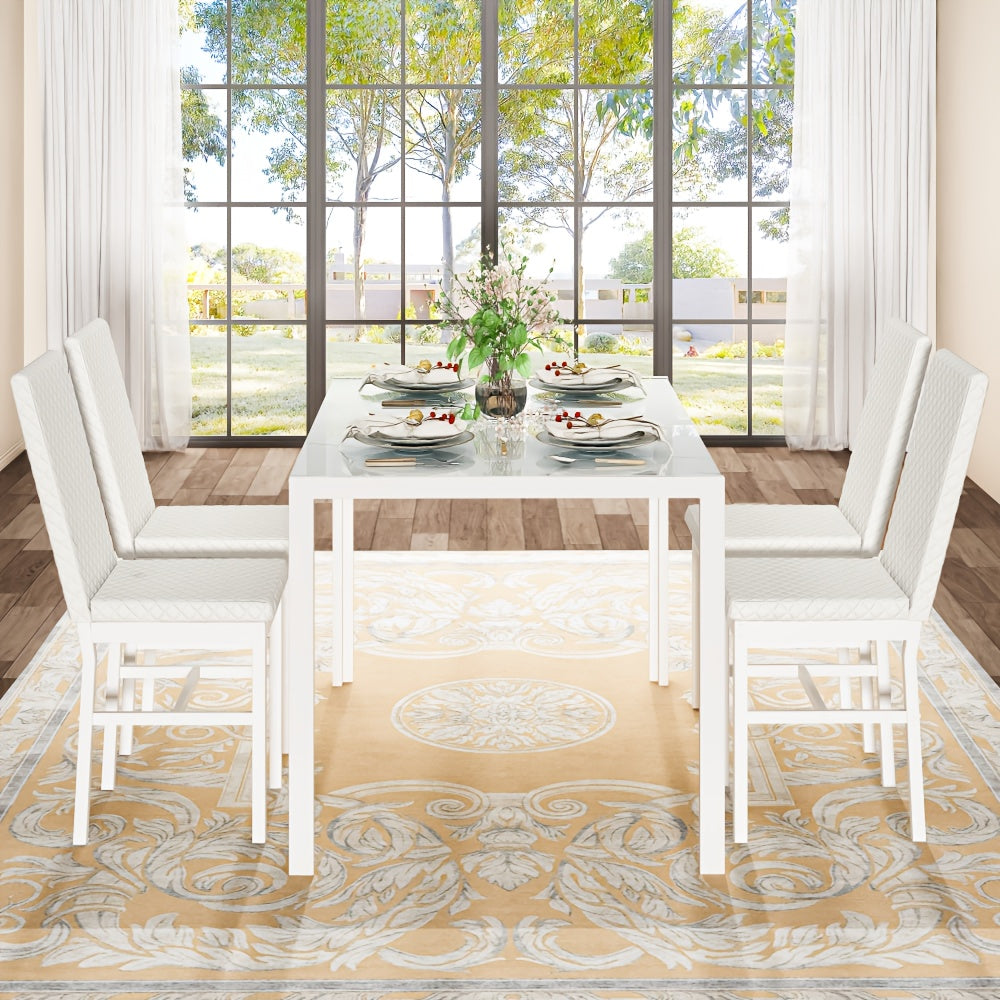 Modern Luxurious Style 5pcss Dining Room Table Set