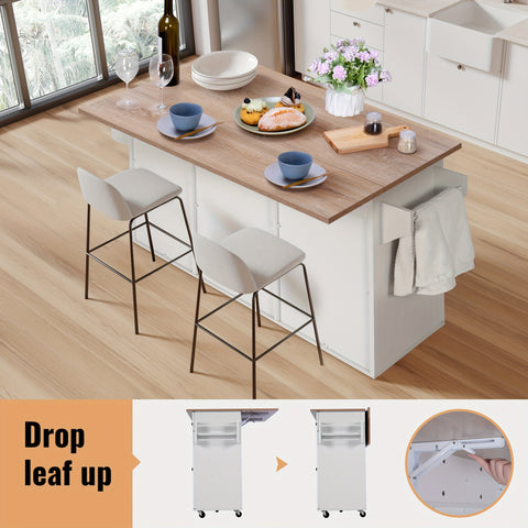 Multi Functional Wooden Folding Dining Table With Storage Rack And Cabinets, Movable Foyer Table, 6 Wheels, White Marble Kitchen Island, Side Table And Coffee Table, Multifunctional Space Saving