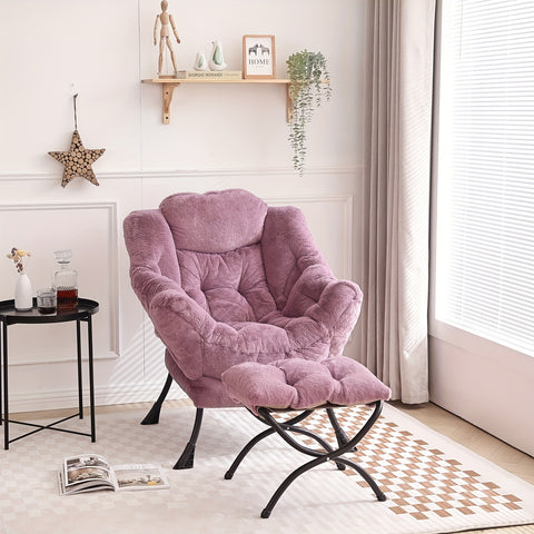 Tiita Lazy Chair with Ottoman, Modern Large Accent Lounge Chair