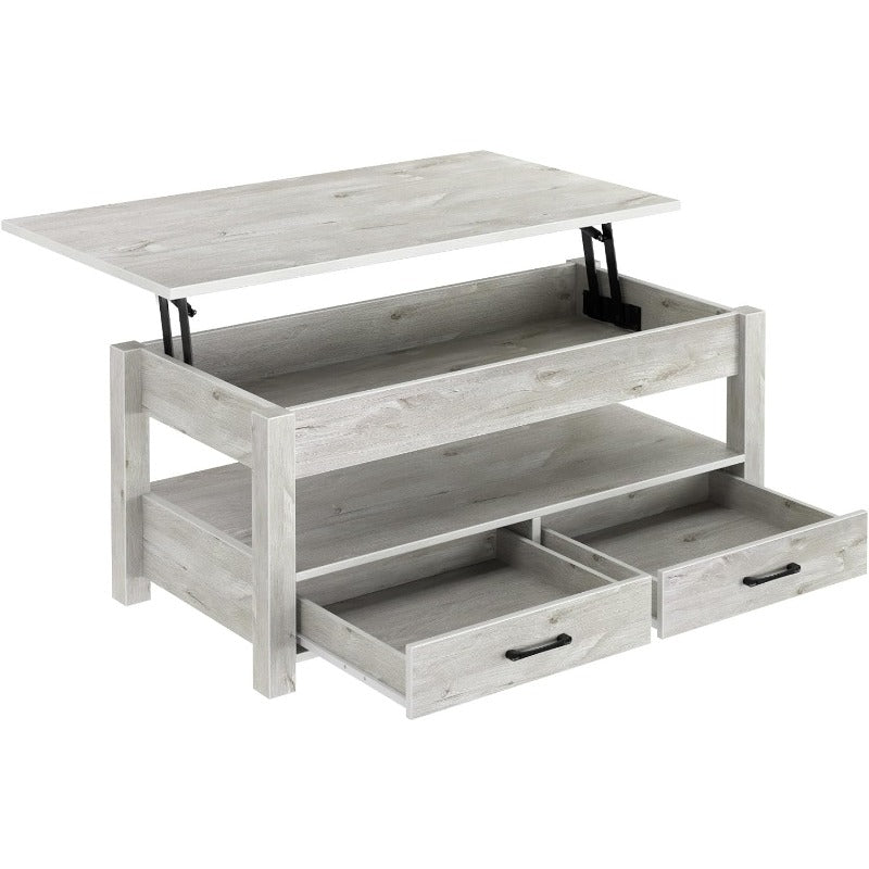 Coffee Table, 47.2" Lift Top Coffee Table with Drawers and Hidden Compartment