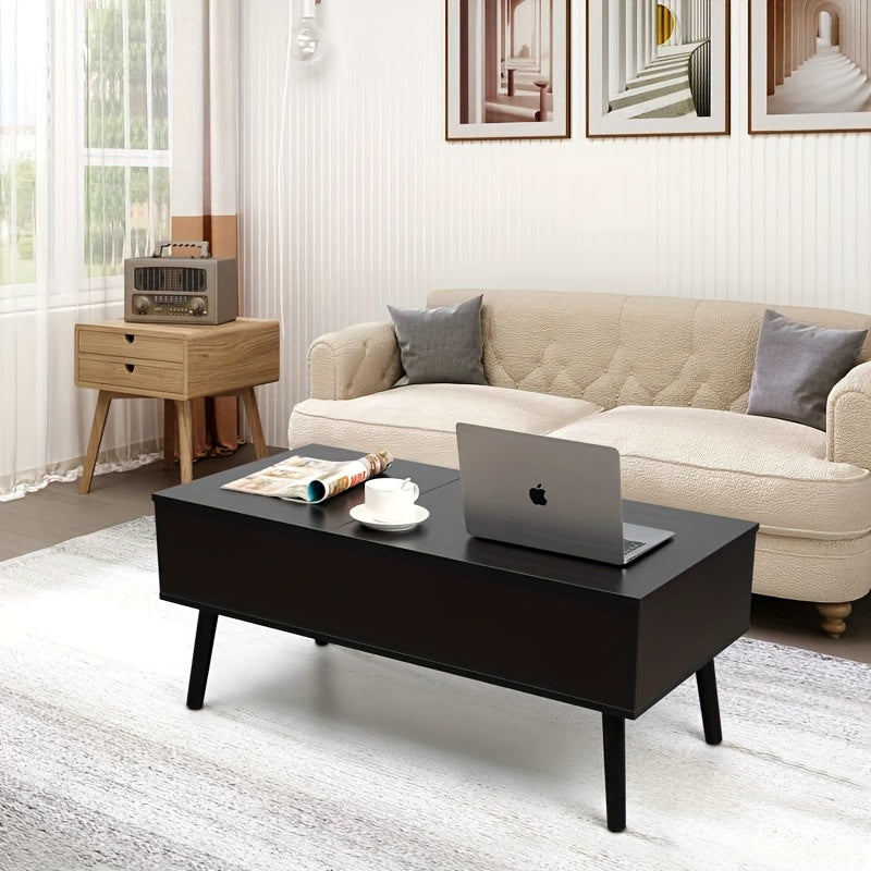 Double Lift Top Coffee Table with Separate and Hidden Storage Compartment