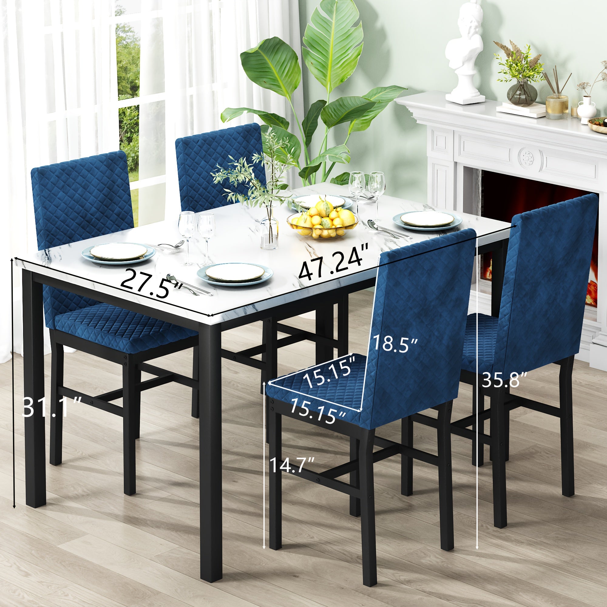 Modern Style 5-Piece Dining Room Table Set