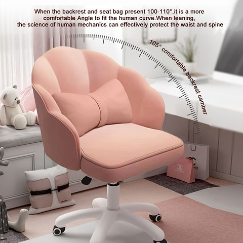 Height Adjustable Pink Office Chair