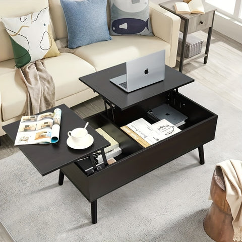 Double Lift Top Coffee Table with Separate and Hidden Storage Compartment