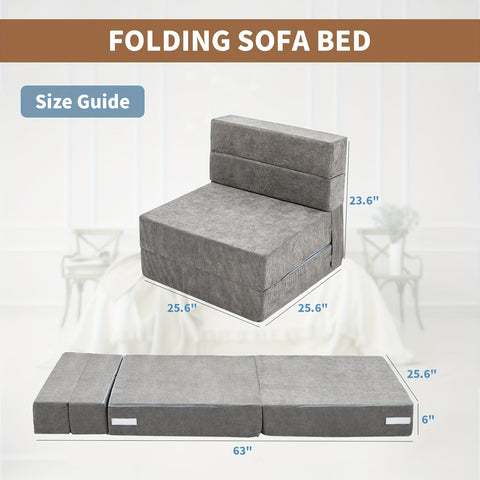 Portable Folding Mattress Sofa Bed, Convertible Chair Floor Couch