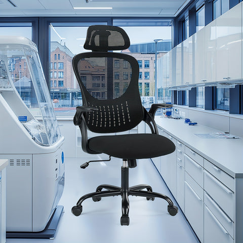 Ergonomic Mesh Chair - High Back with Adjustable Headrest