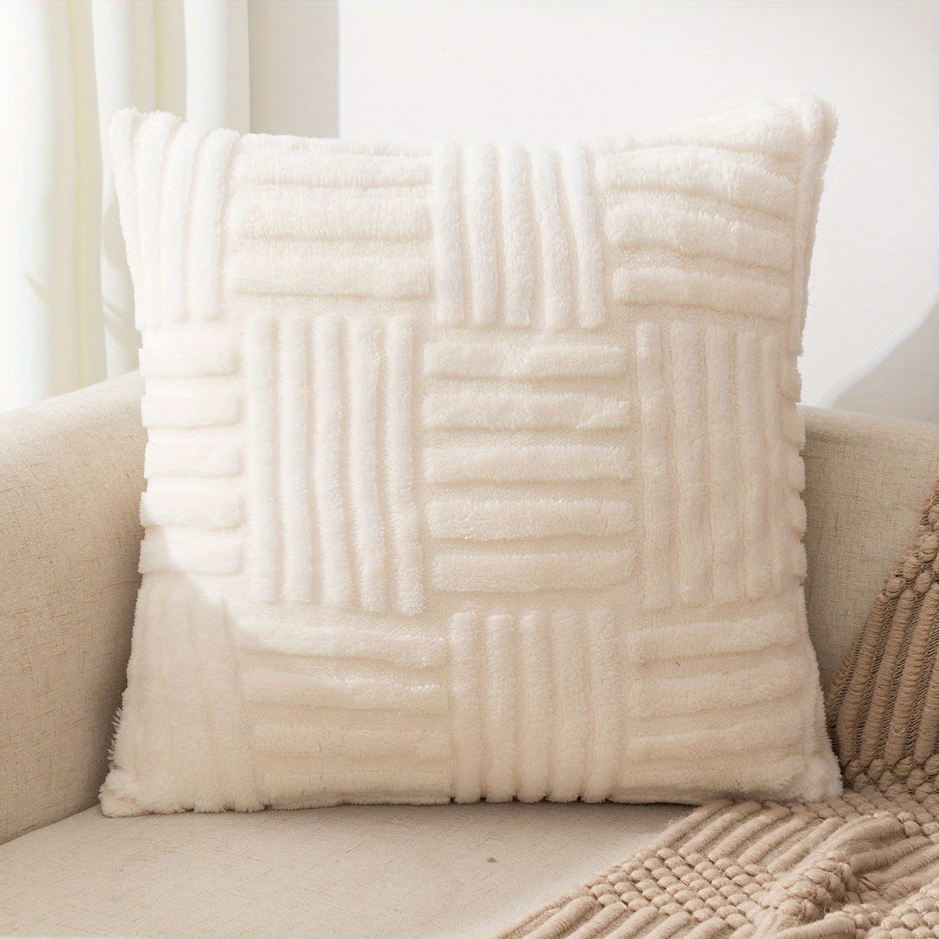 1pc Bohemian Snowflake Velvet Throw Pillow Cover