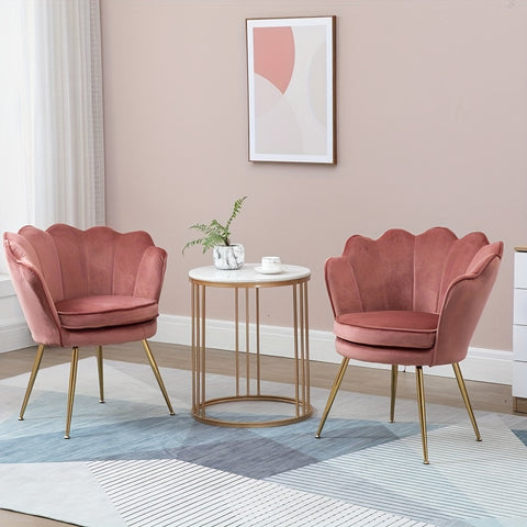 Petal Chair 2 Piece Set, Upholstered Velvet Accent Chair