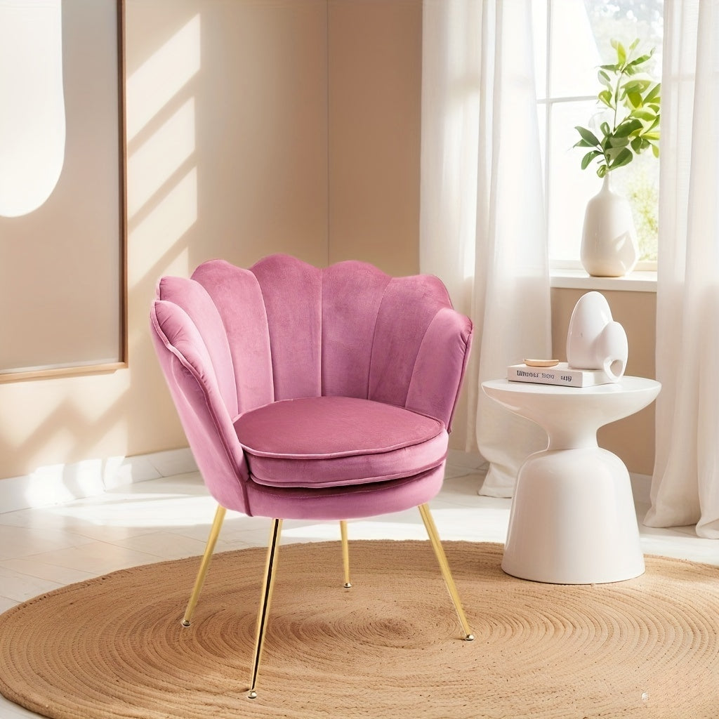 Petal Chair 2 Piece Set, Upholstered Velvet Accent Chair