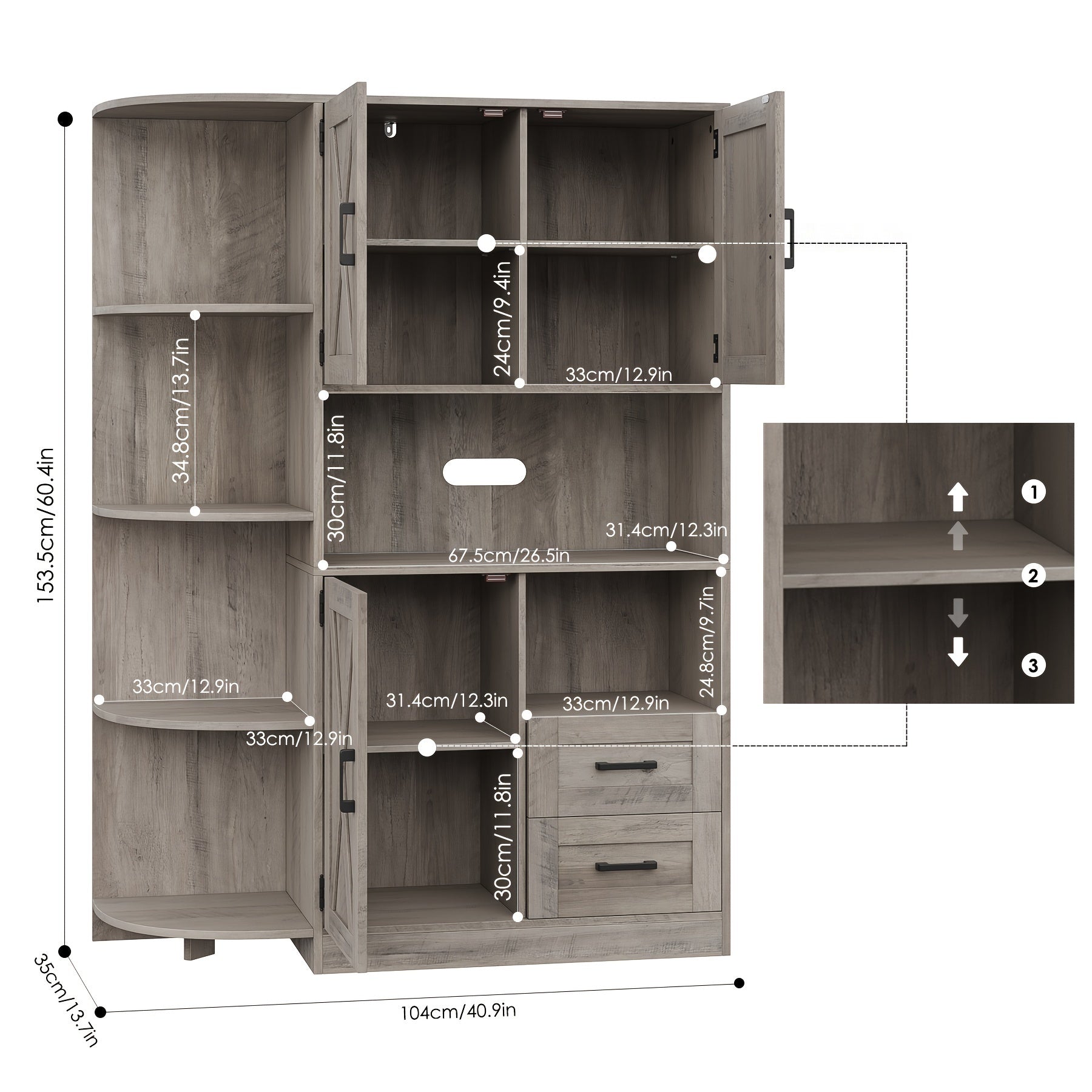 Kitchen Pantry Storage Cabinet