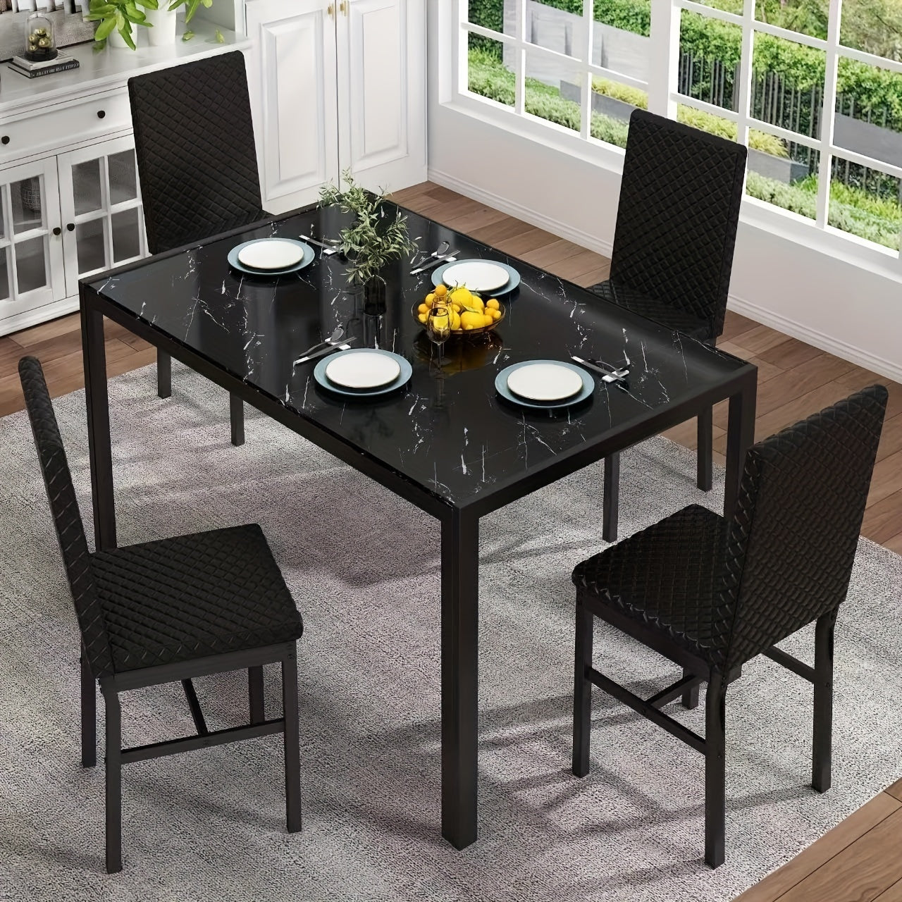 Modern Luxurious Style 5pcss Dining Room Table Set