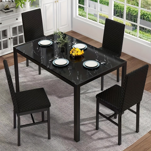 Modern Luxurious Style 5pcss Dining Room Table Set