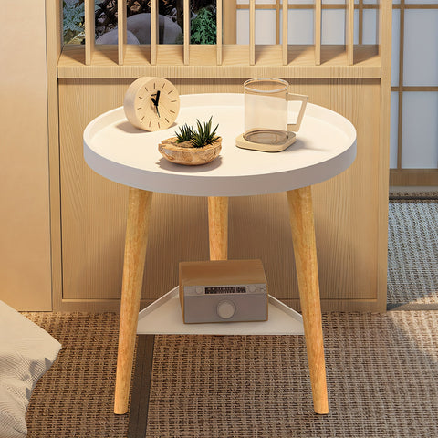 1pc Circular Double-Layer Side Table