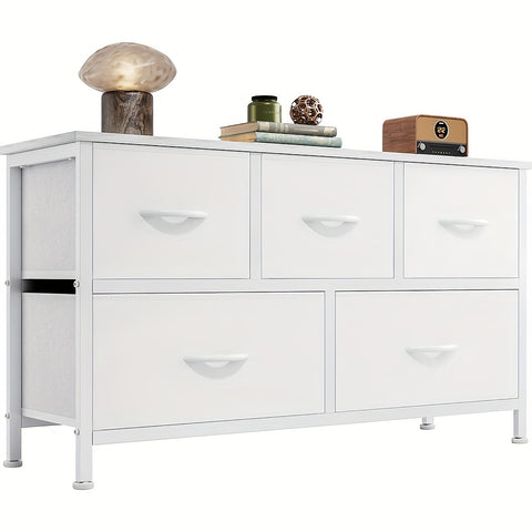 Dresser For Bedroom With 5 Fabric Drawers