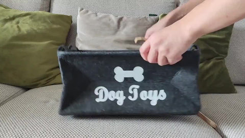 Canvas Storage Basket Felt Pet Toy Box