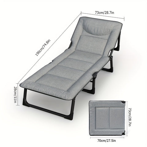 6-Position Folding Sleeping Bed, Comfortable Pillow & Mattress