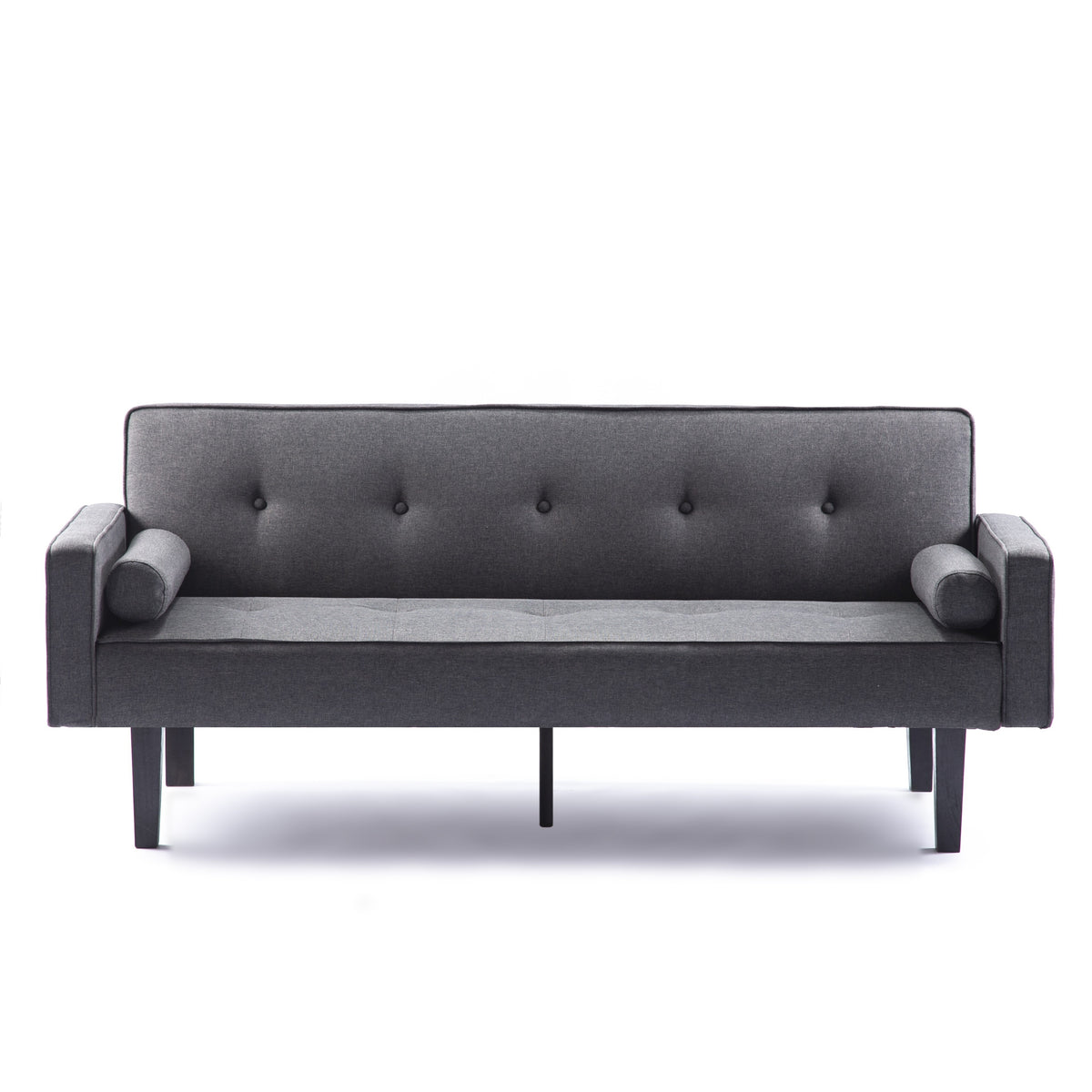 1pc Convertible Sofa Bed With Armrests