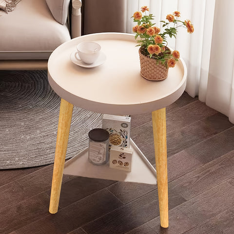 1pc Circular Double-Layer Side Table