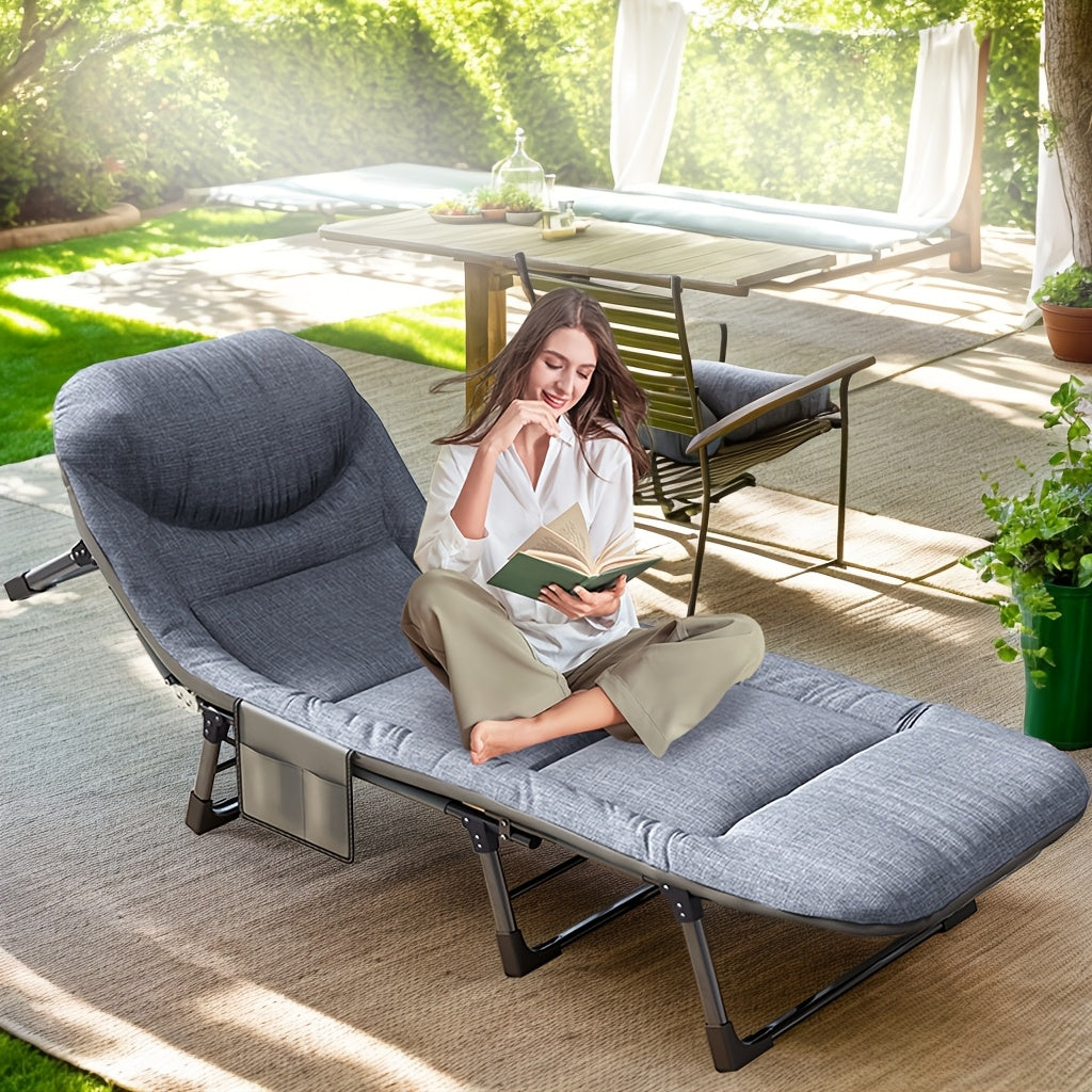 6-Position Folding Sleeping Bed, Comfortable Pillow & Mattress