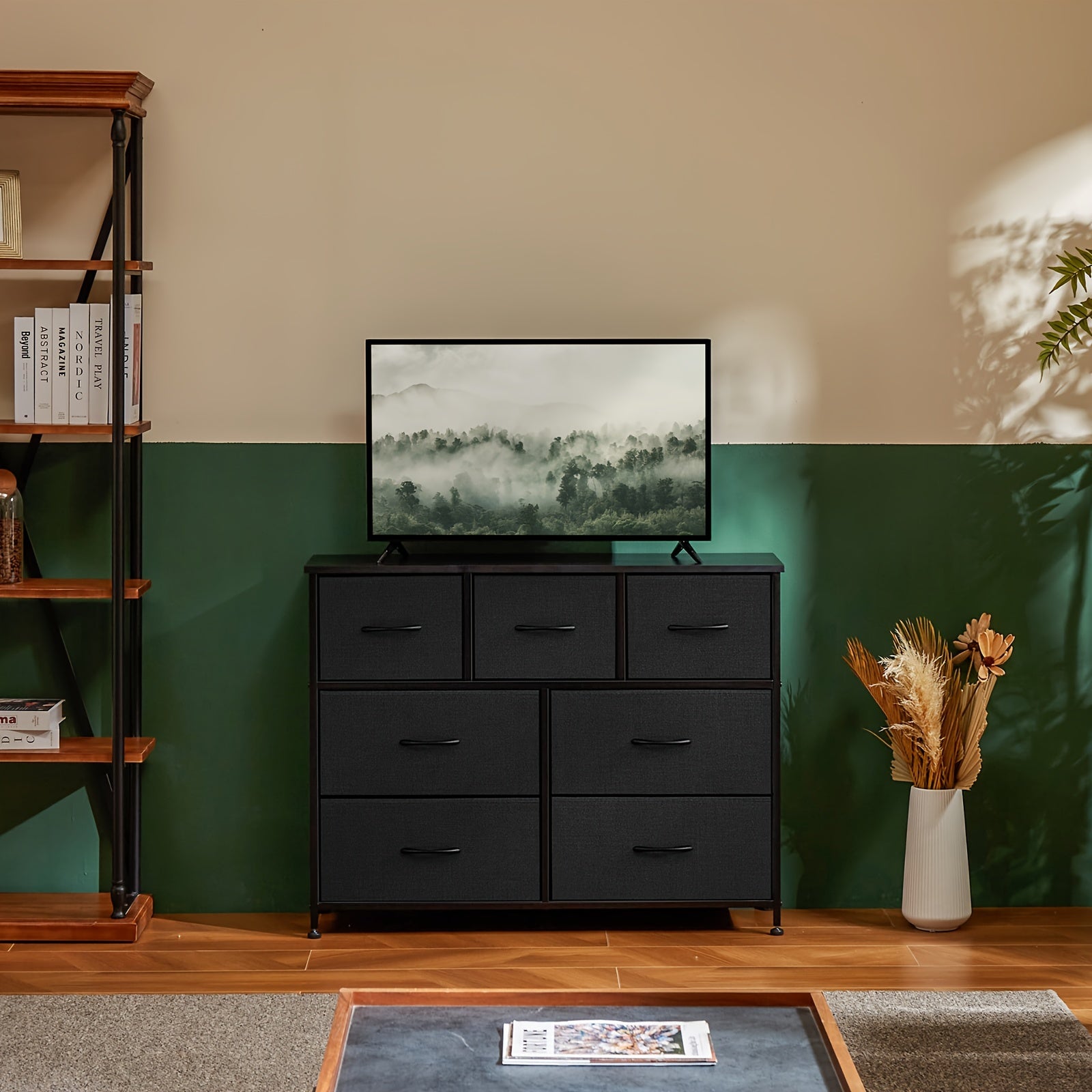 TV Stand Fabric Storage Bins With 7 Drawers Storage Fabric Drawers