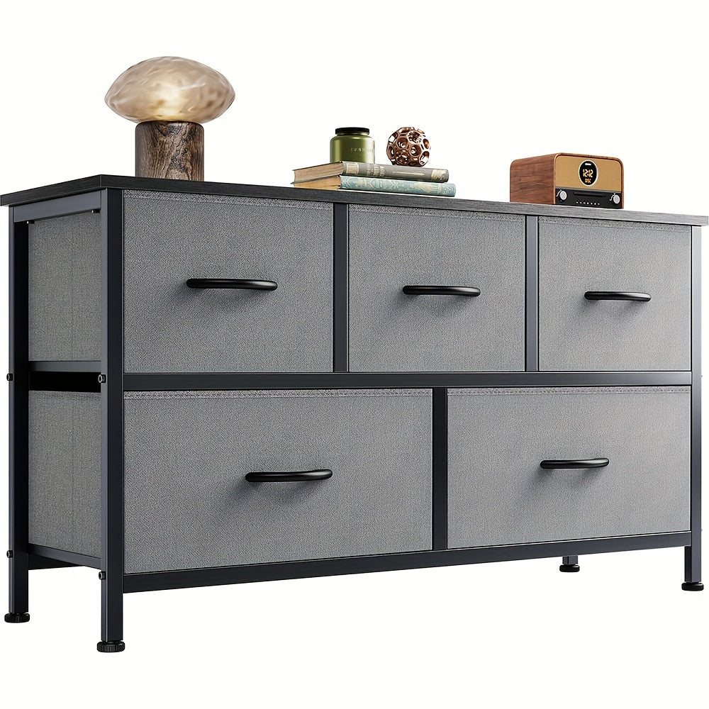 Dresser For Bedroom With 5 Fabric Drawers