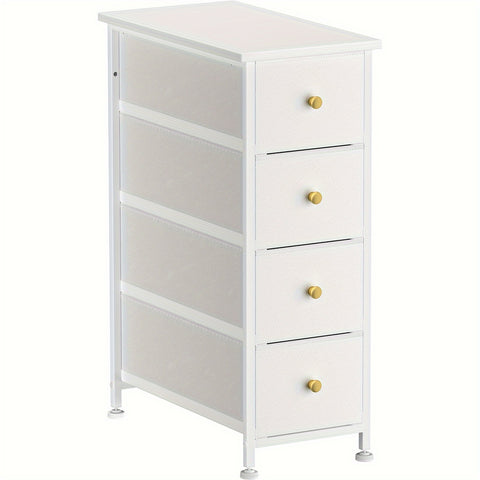 Narrow Dresser Storage Tower with 4 and 5 Removable Fabric Drawers