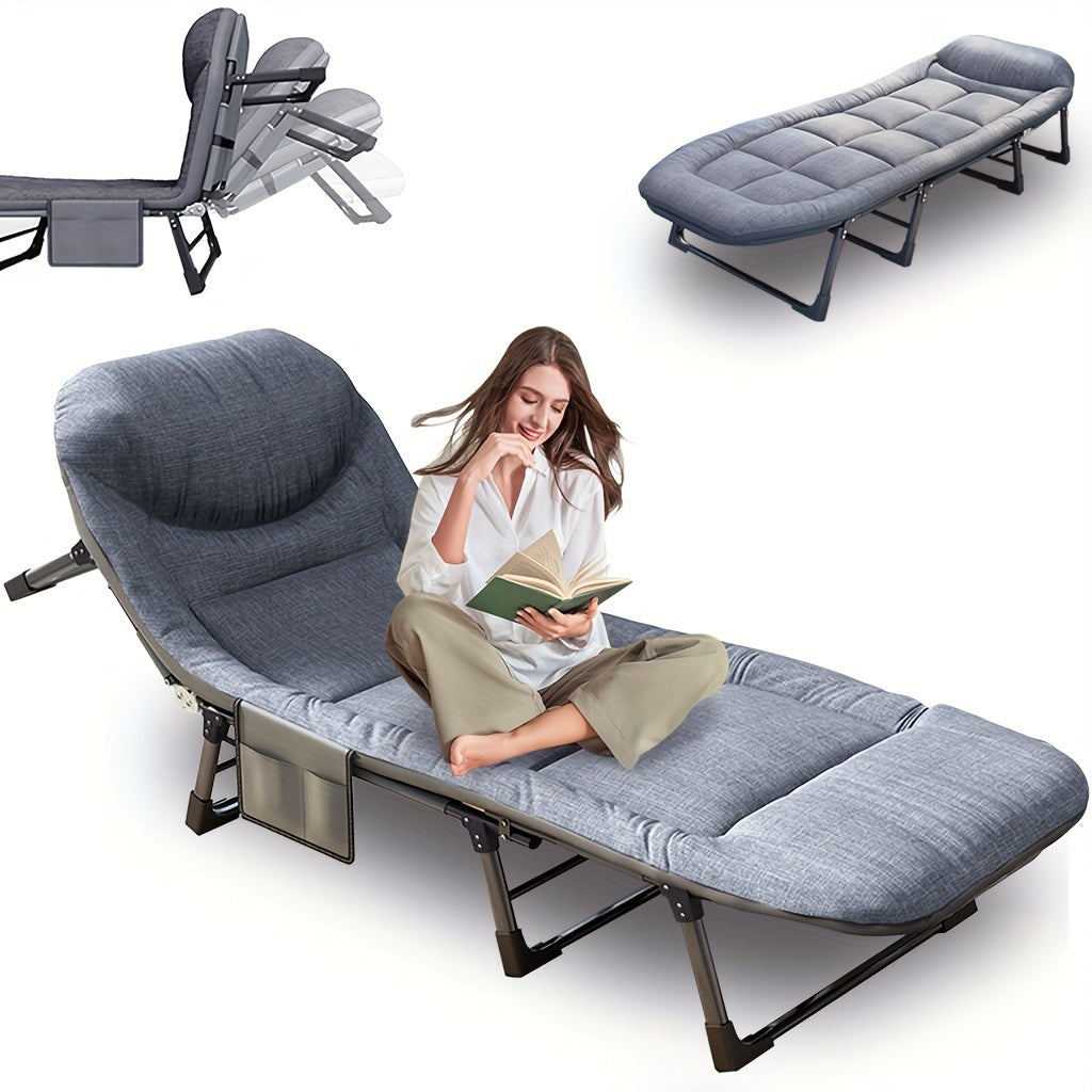6-Position Folding Sleeping Bed, Comfortable Pillow & Mattress