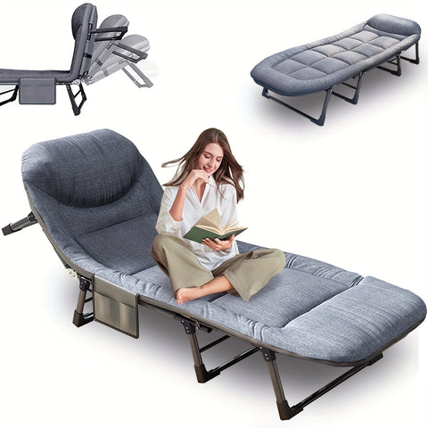 6-Position Folding Sleeping Bed, Comfortable Pillow & Mattress