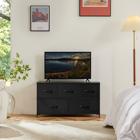 Dresser For Bedroom With 5 Fabric Drawers